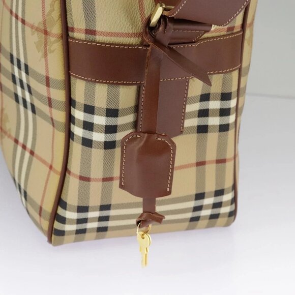 BURBERRY Nova Check Shoulder Bag PVC Beige Gold - Picture 8 of 16